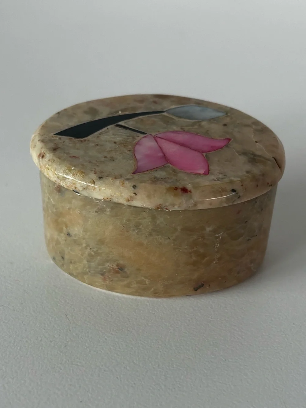 Vintage Carved Soapstone Trinket Box